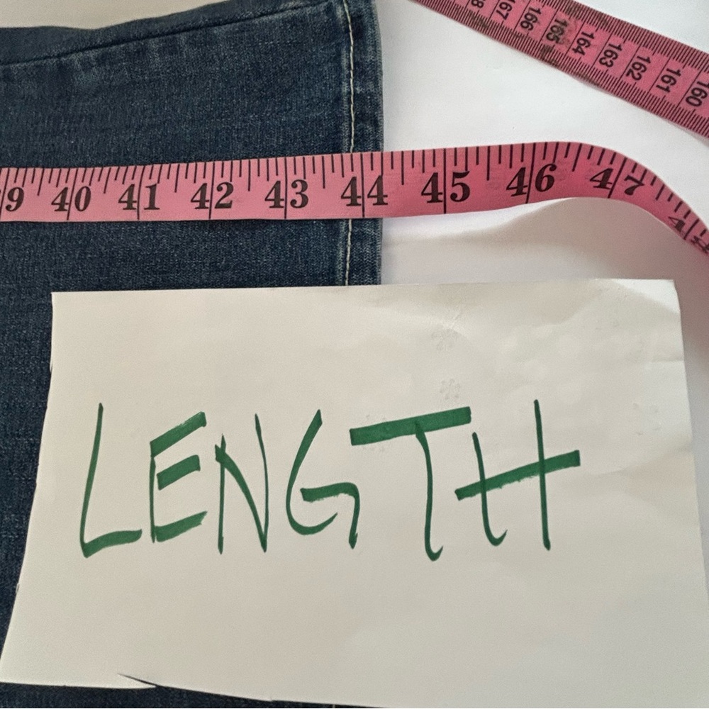 American Eagle Kick Boot Jeans Womens 14 X Long Dark Blue Denim Stretch Distress - Picture 7 of 14